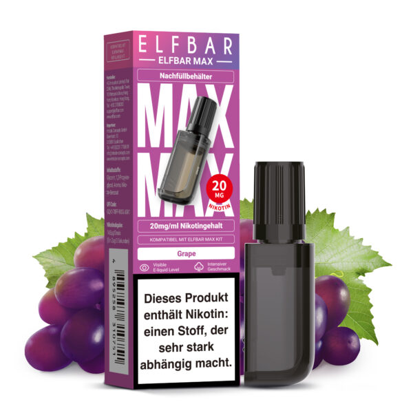 ELFBAR MAX Nachfüllbehälter Grape 20 mg/ml