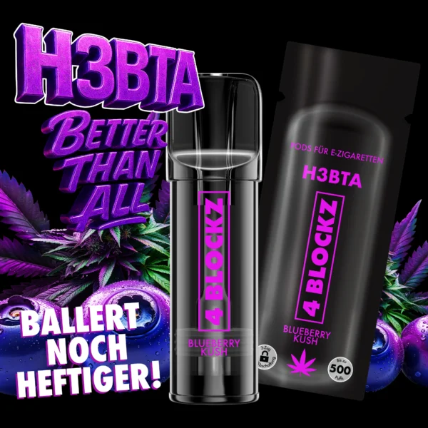 4Blockz H3BTA POD „Blueberry Kush“ (Blueberry) – 2ml PG VG