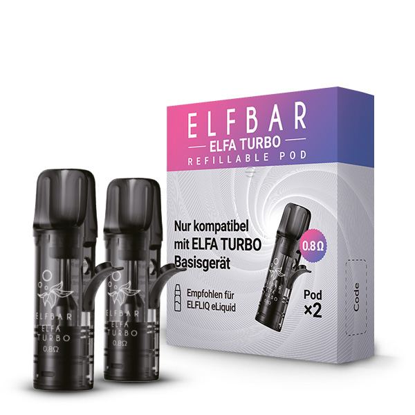 ELFBAR ELFA Refillable Pod Turbo 2er Pack 0,8 Ohm