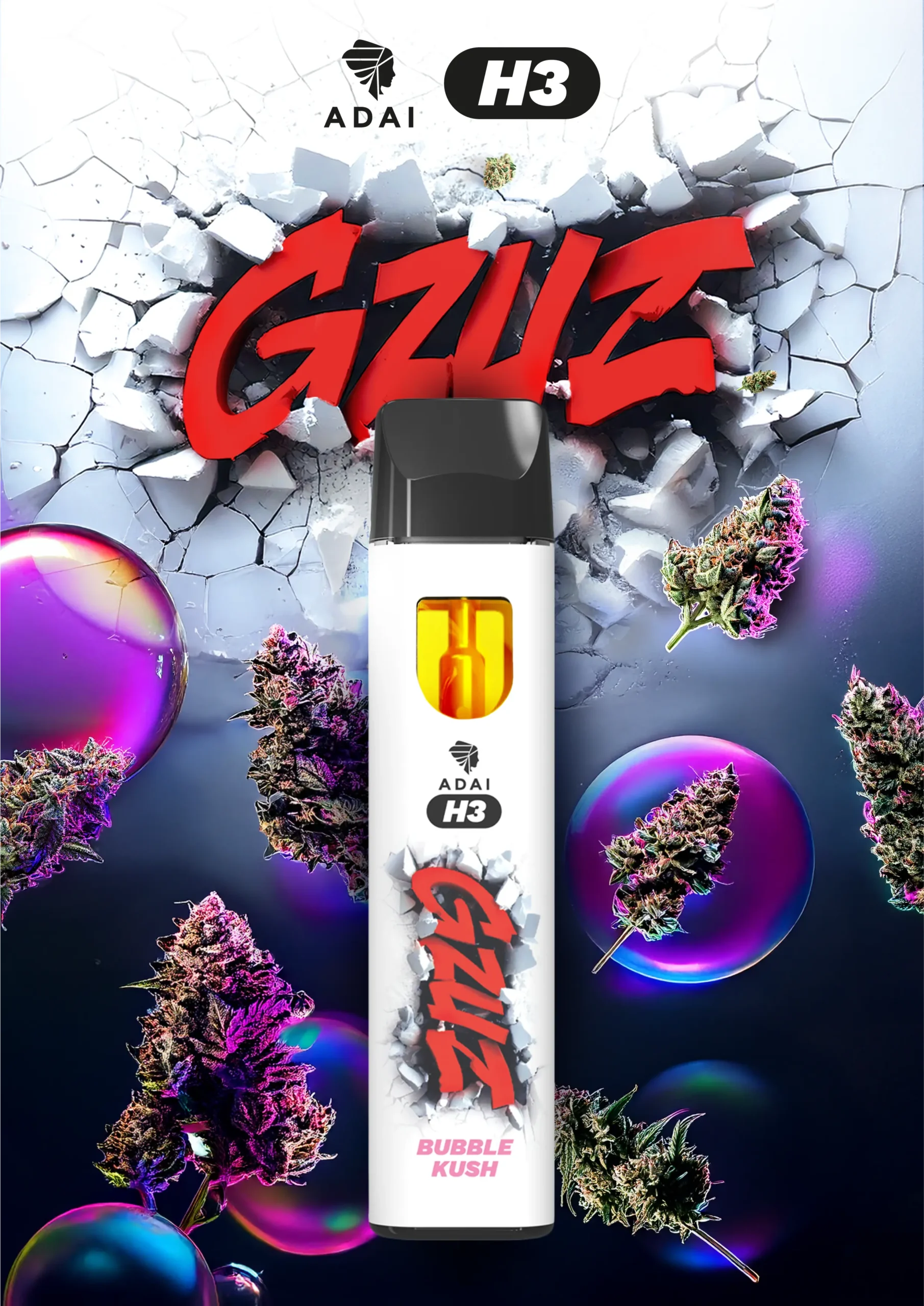 GZUZ Einweg H3 Vape Bubble Kush
