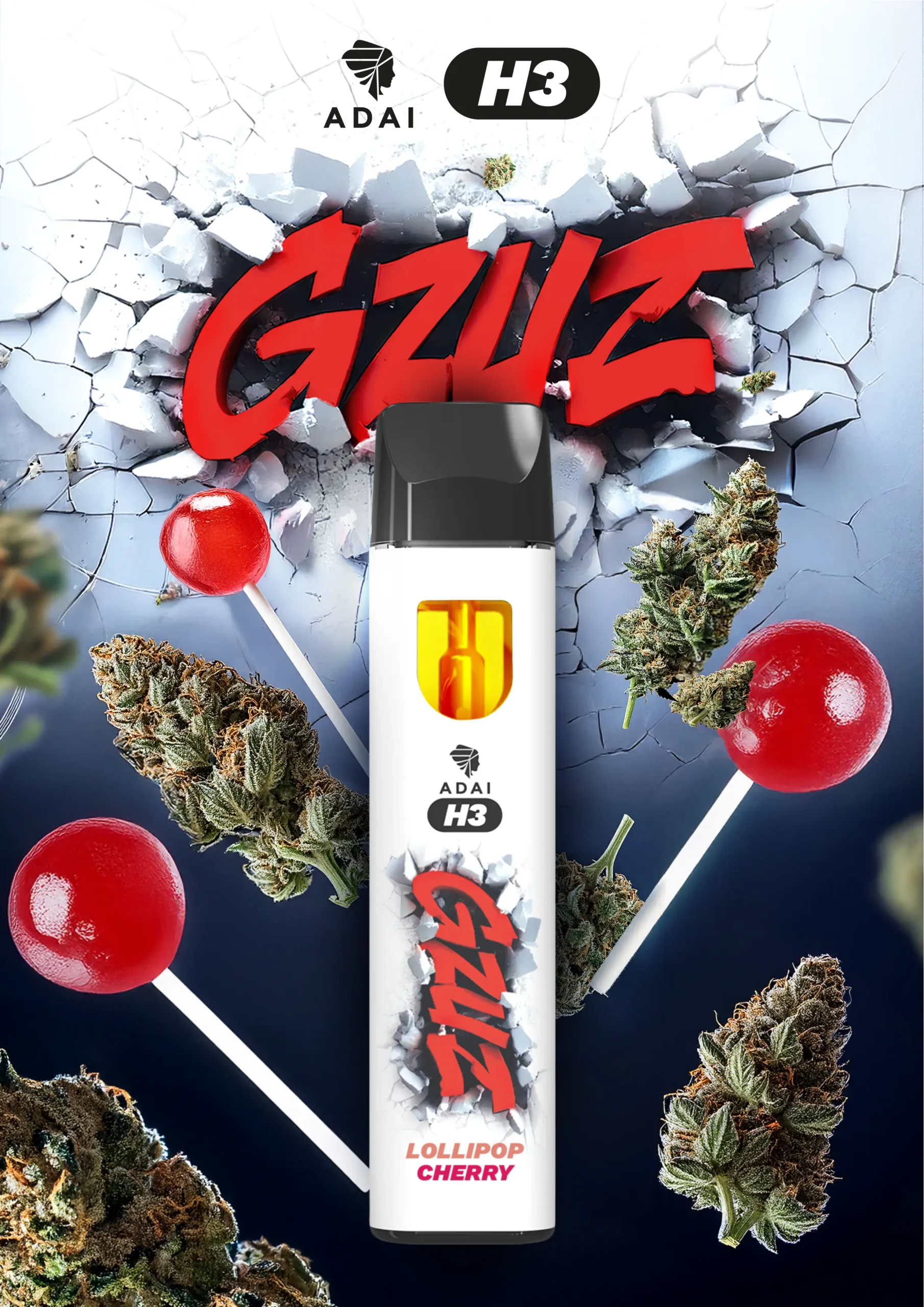 GZUZ Einweg H3 Vape Lollipop Cherry