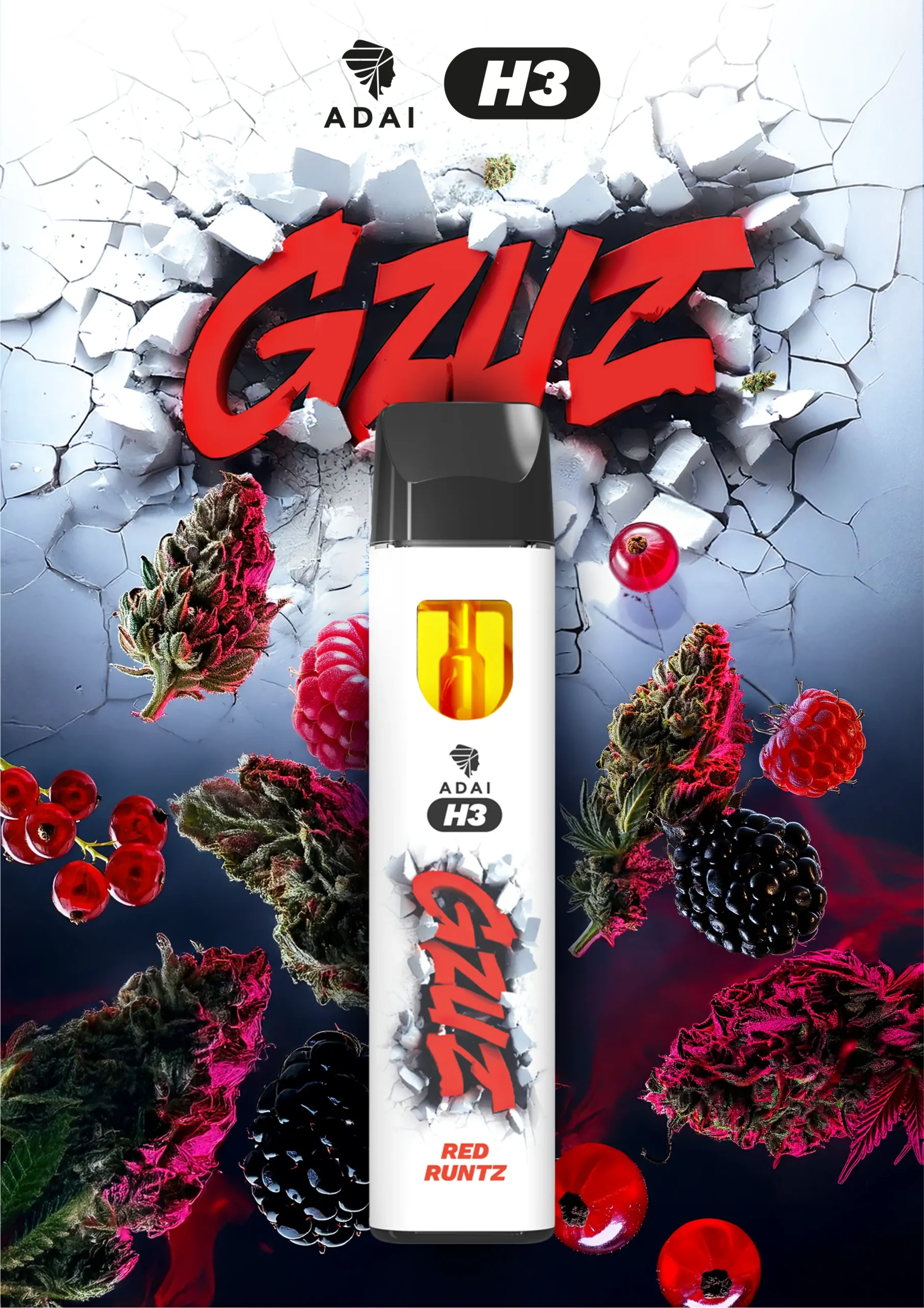 GZUZ Einweg H3 Vape Red Runterz