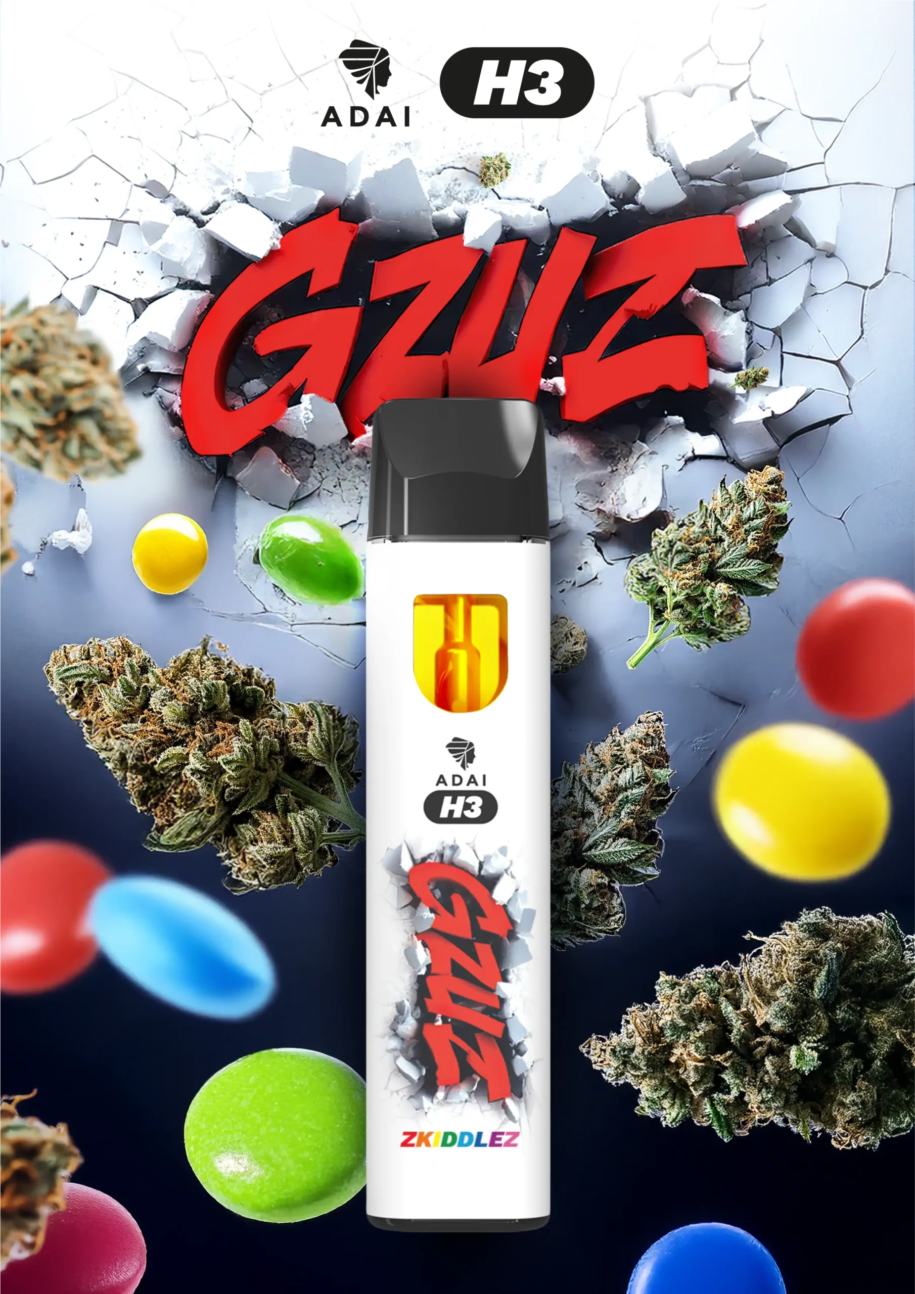 GZUZ Einweg H3 Vape Zkittlez